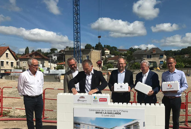 Obazyne : Pose de la 1ere pierre de la résidence séniors service à Brive